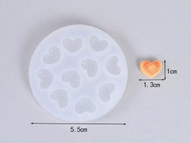 Molde silicona waxmelt 10 mini galletita corazon